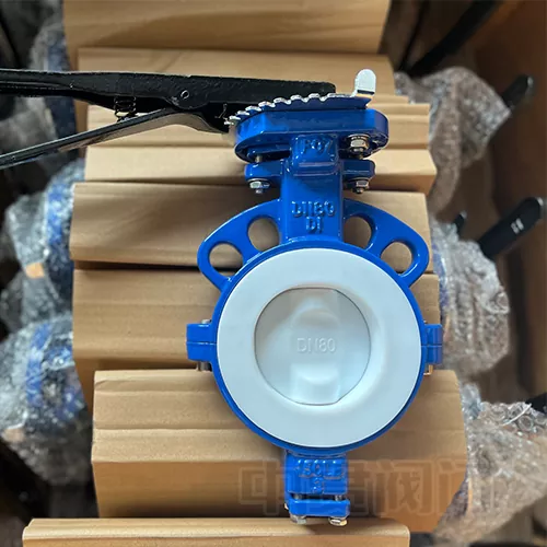 Corpo dividido Válvula de borboleta totalmente forrada PTFE